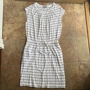 Banana Republic Striped Goddess Cinch Midi Dress SZ L